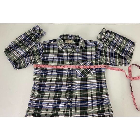 Current / Elliot Flannel Shirt Wear for Love / Love for Wear Green Blue - Size 1 - Picture 5 of 6